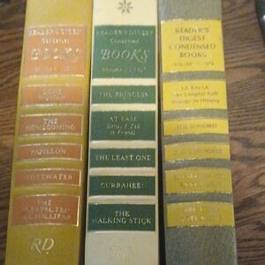Vintage Readers Digest Hardcover Condensed Story Books 1967, 1970, 1973.
